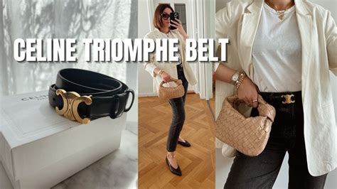 celine small triomphe belt|celine belt size guide.